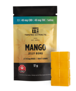 Mango Jelly Bomb (40mg THC + 40mg CBD)- Twisted Extracts